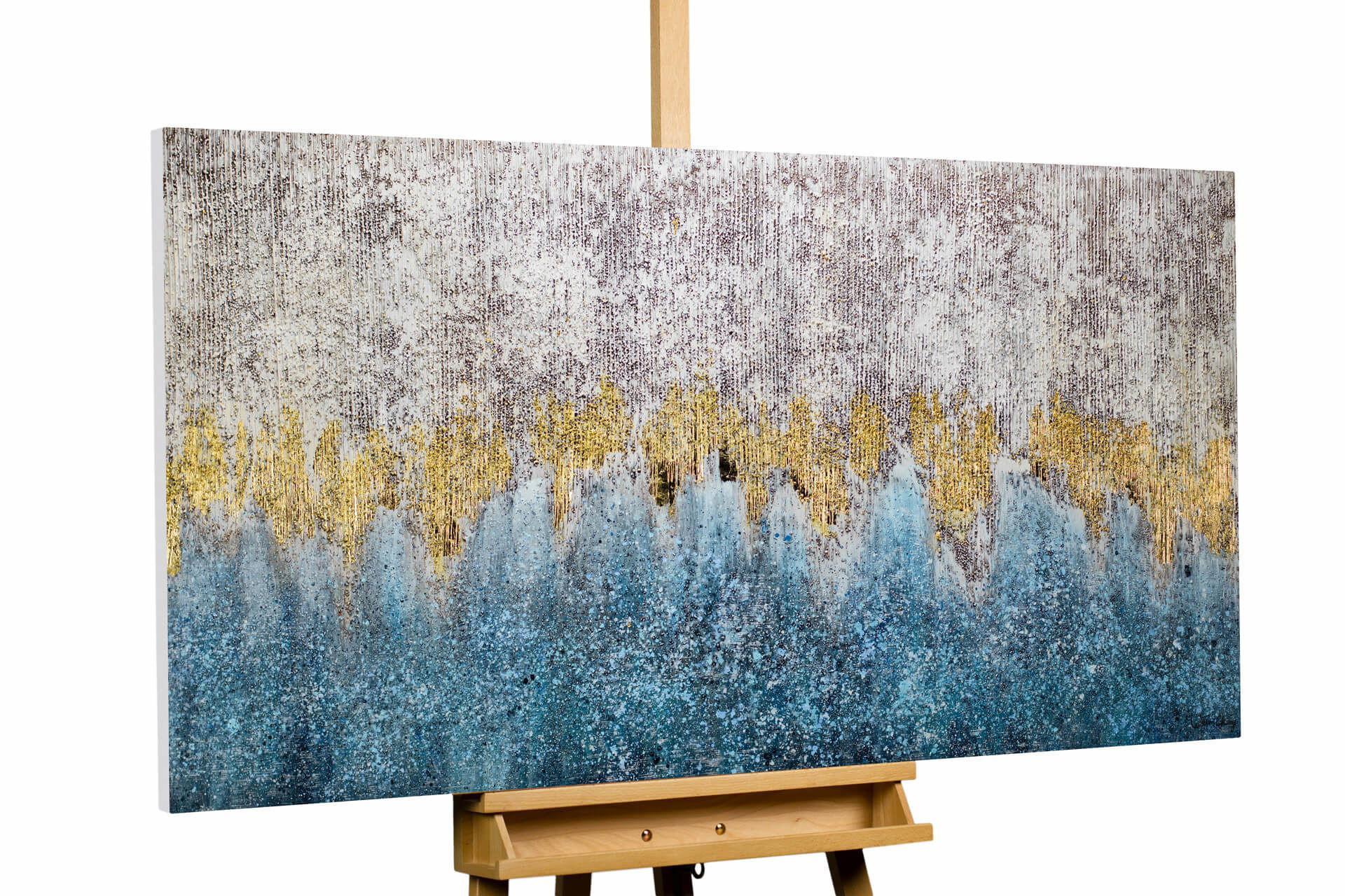 ÖLGEMÄLDE 140/70 cm - Blau/Grau, Holz/Textil (140/70cm) - KUNSTLOFT