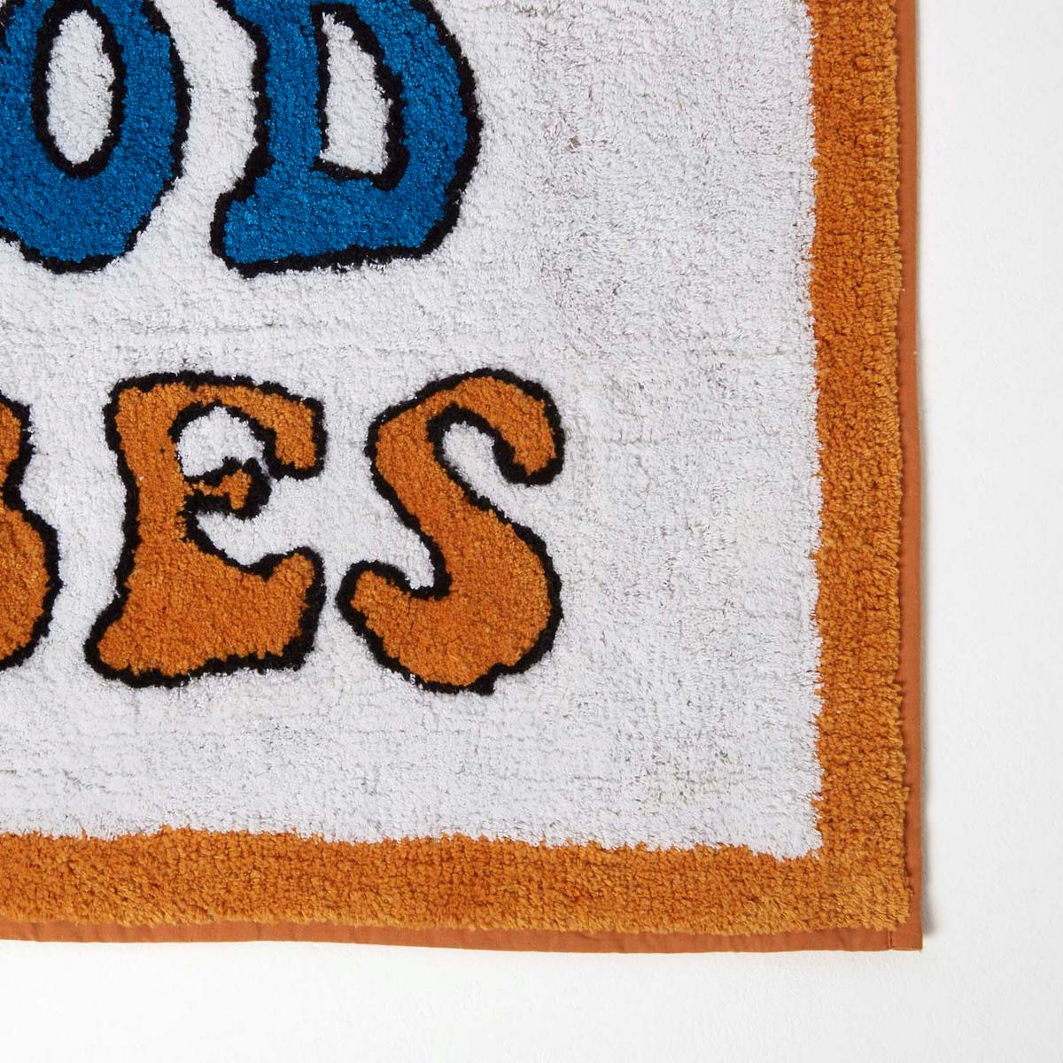 BADEMATTE Good Vibes 50/80 cm, 100% Baumwolle - Orange, Textil (50/80cm) - Homescapes