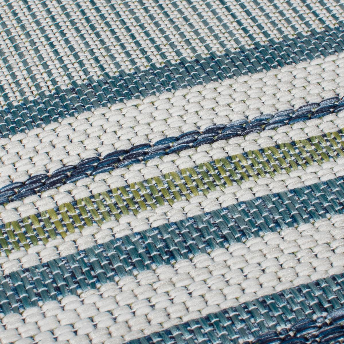 OUTDOORTEPPICH Waschbar FLEET, geometrisch, Blau-Grün, 80 x 230 cm - Blau, Textil (80/230cm) - KADIMA DESIGN