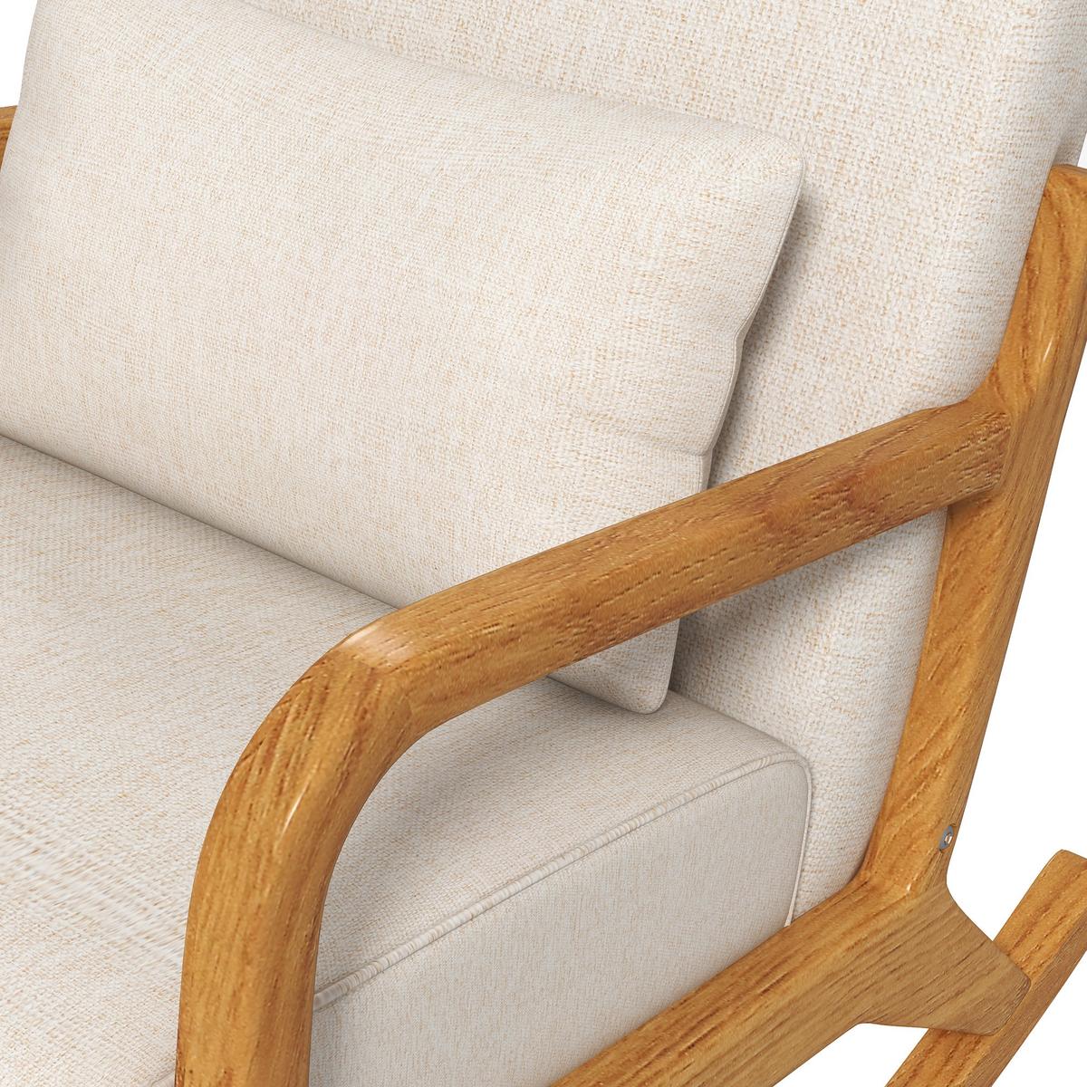 SCHAUKELSESSEL, Schaukelstuhl, Creme - Creme, Metall (92/81.5/64.5cm) - HOMCOM