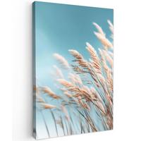 LEINWANDBILD Ziergras - Wind - Hellbraun Deko Wohnzimmer 20x30 cm - Hellblau, Textil (20/30cm) - MuchoWow