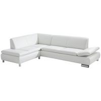 ECKSOFA mit Ottomane links Kaye Bezug Kunstleder Metallfuß verchromt / weiß - Weiß, Kunststoff (190/270cm) - 58aufmkessel