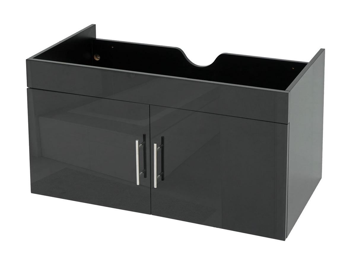WASCHBECKENUNTERSCHRANK Schwarz - Schwarz, Holz (90/48/46cm) - MCW