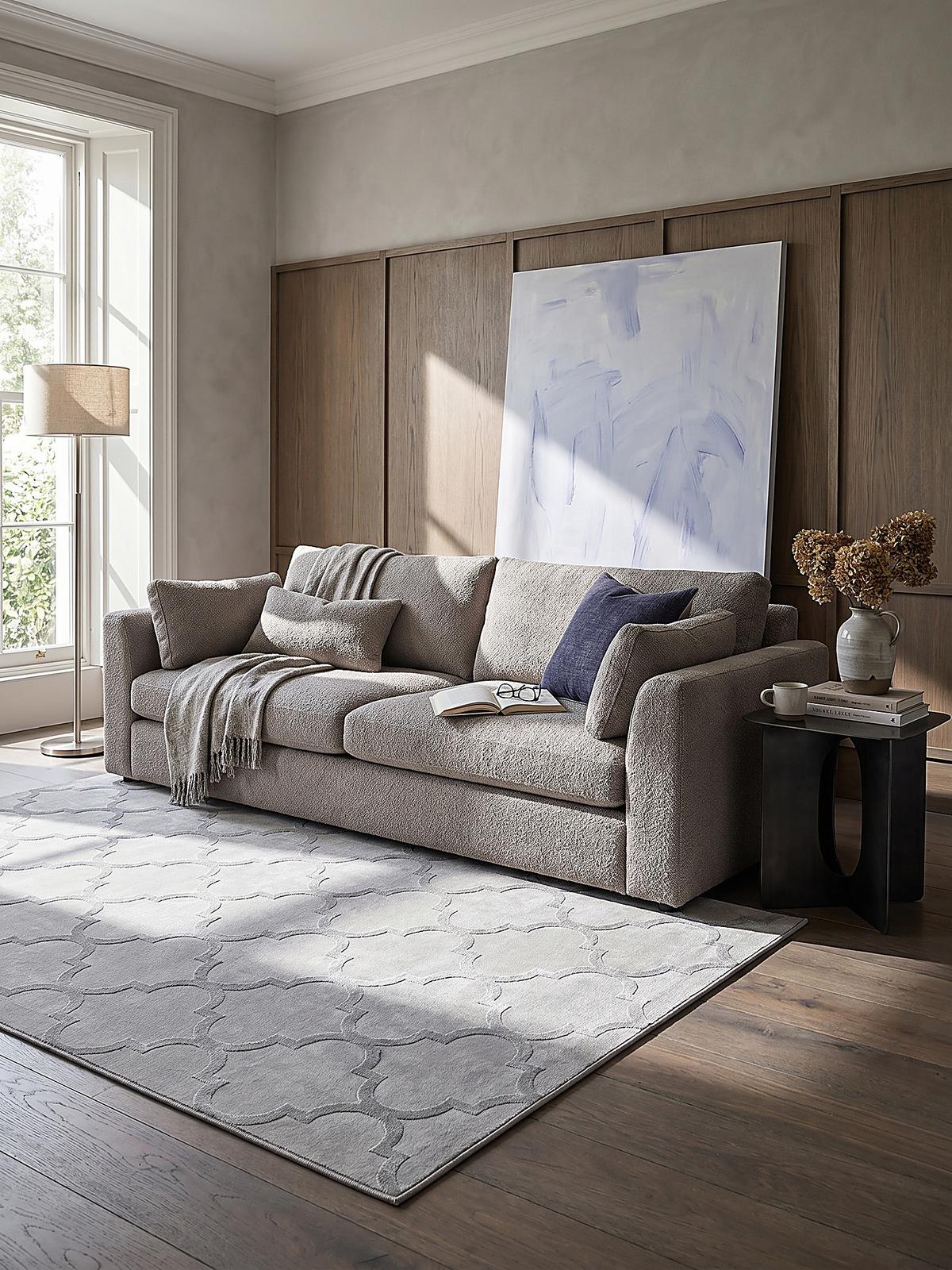 KURZFLORTEPPICH Orientalisch ERESMA Polyester Grau 200 x 290 cm - Grau, Textil (200/290cm) - KADIMA DESIGN