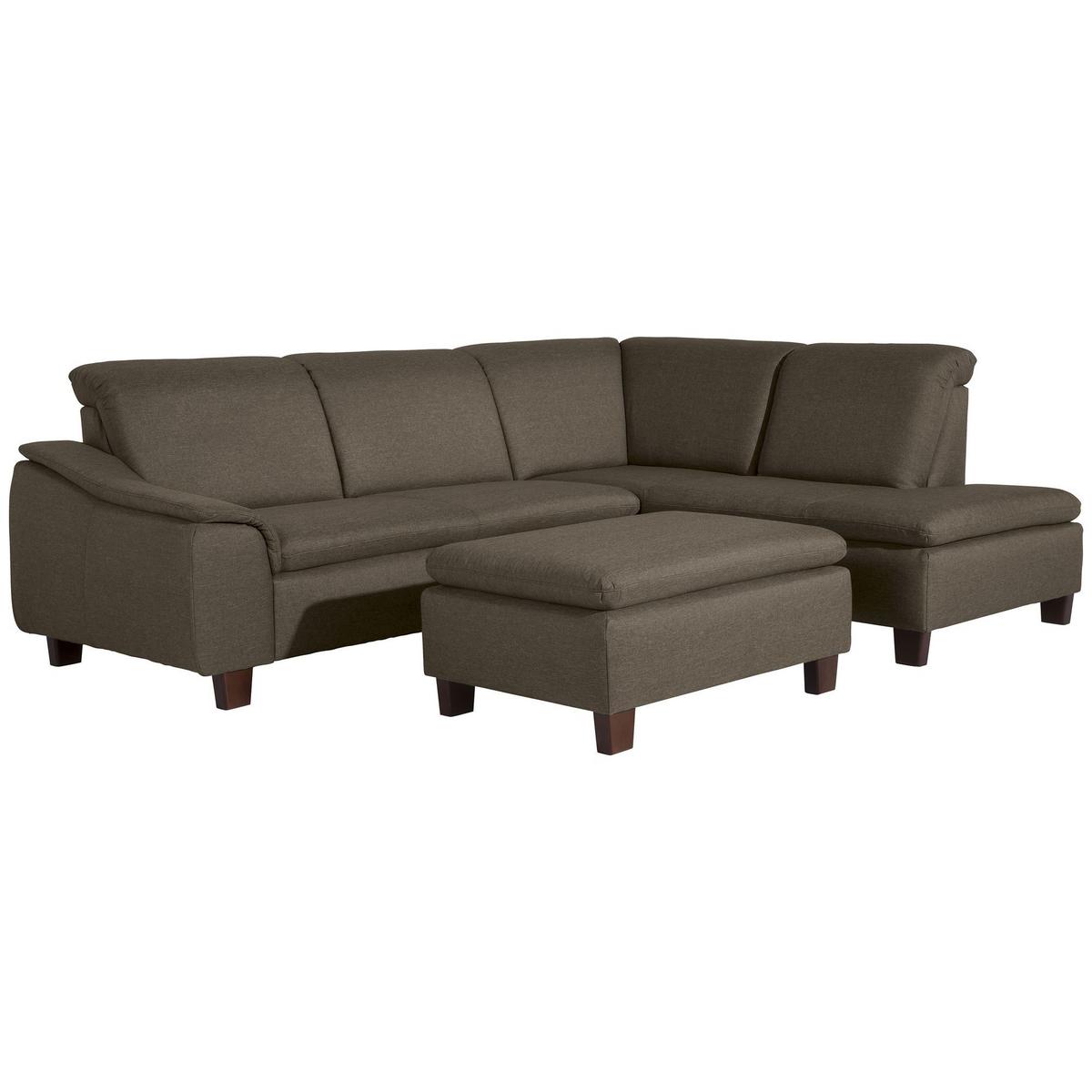 ECKSOFA mit Ottomane rechts Kaylil Flachgewebe sahara - Sahara, Kunststoff (187/247cm) - 58aufmkessel