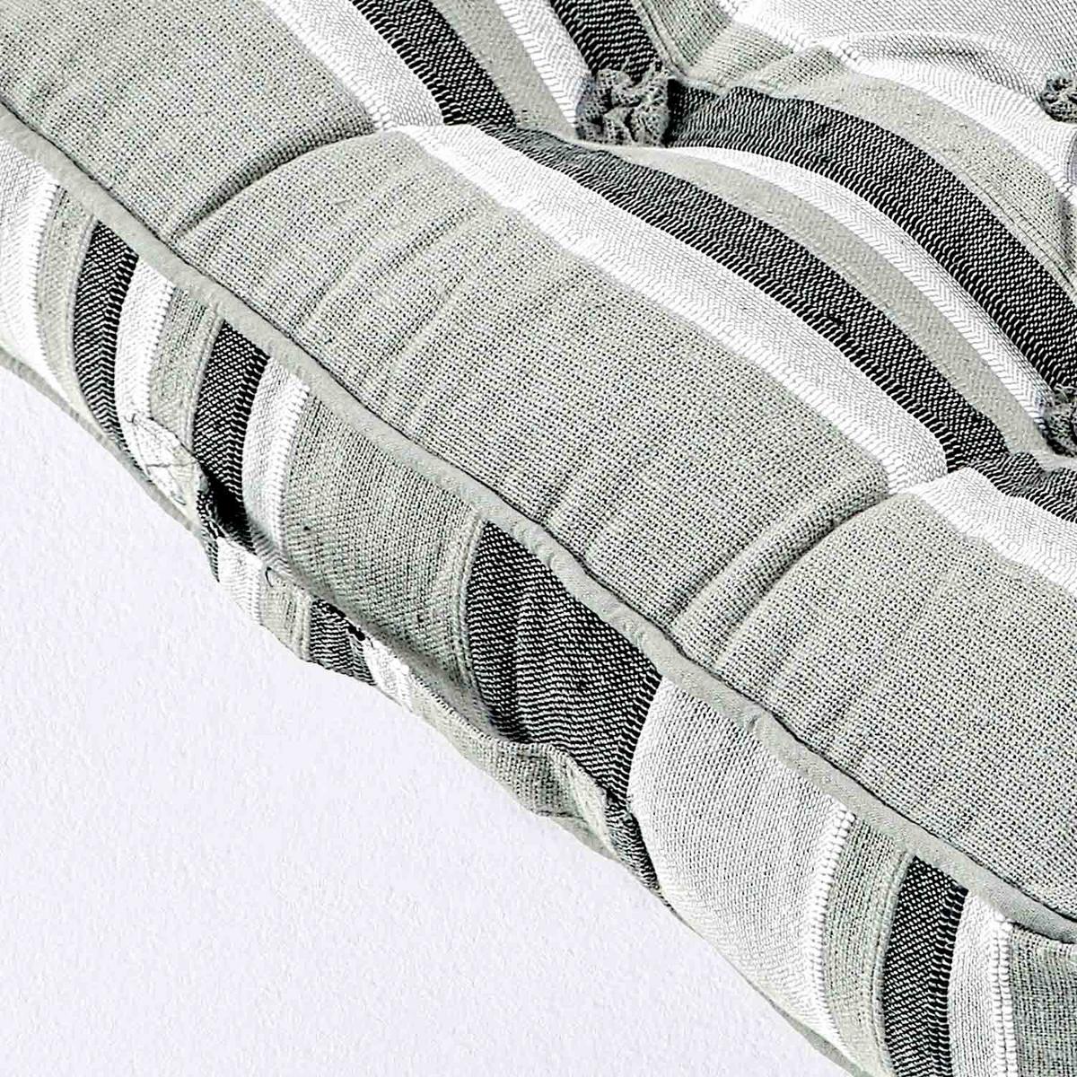SITZKISSEN Morocco grau-weiß gestreift 40/40/8 cm - Hellgrau, Textil (40/40/8cm) - Homescapes