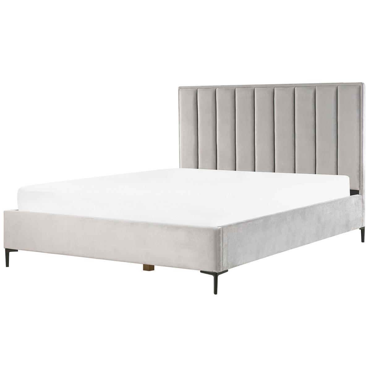 POLSTERBETT 180x200 cm Grau Sezanne - Hellgrau, Textil (180/200cm) - Beliani