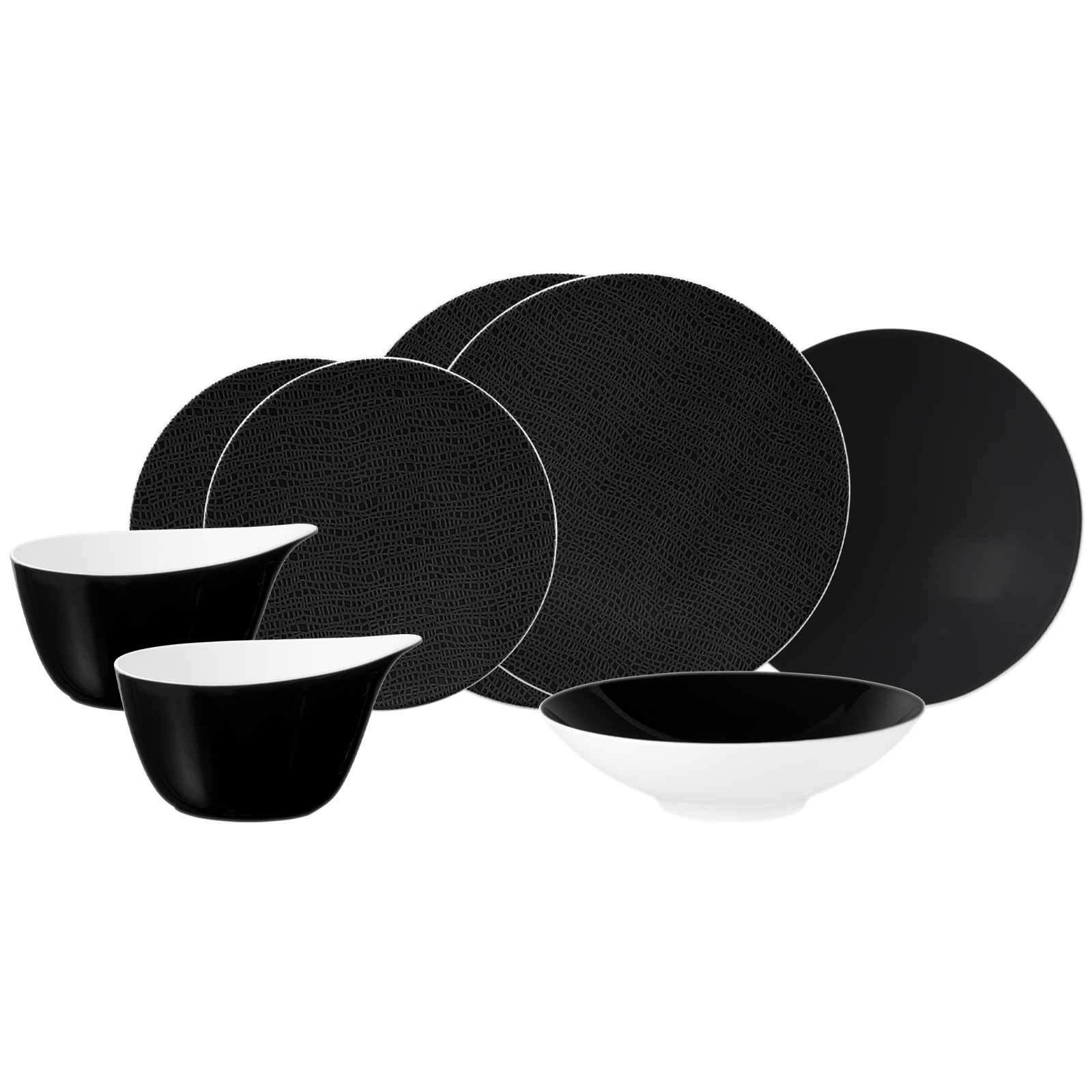 EINSTEIGER-SET Life Fashion Glamorous Black 8-tlg. - Schwarz, Keramik (2/2/2cm) - Seltmann Weiden