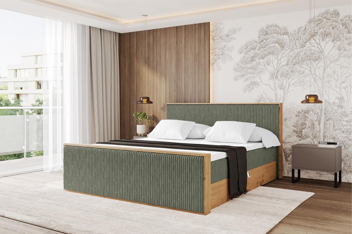 BOXBETT LOLLI9 -Z 120x200 - H3 Olivgrün - Olivgrün, Holzwerkstoff (120/200cm) - ALTDECOR