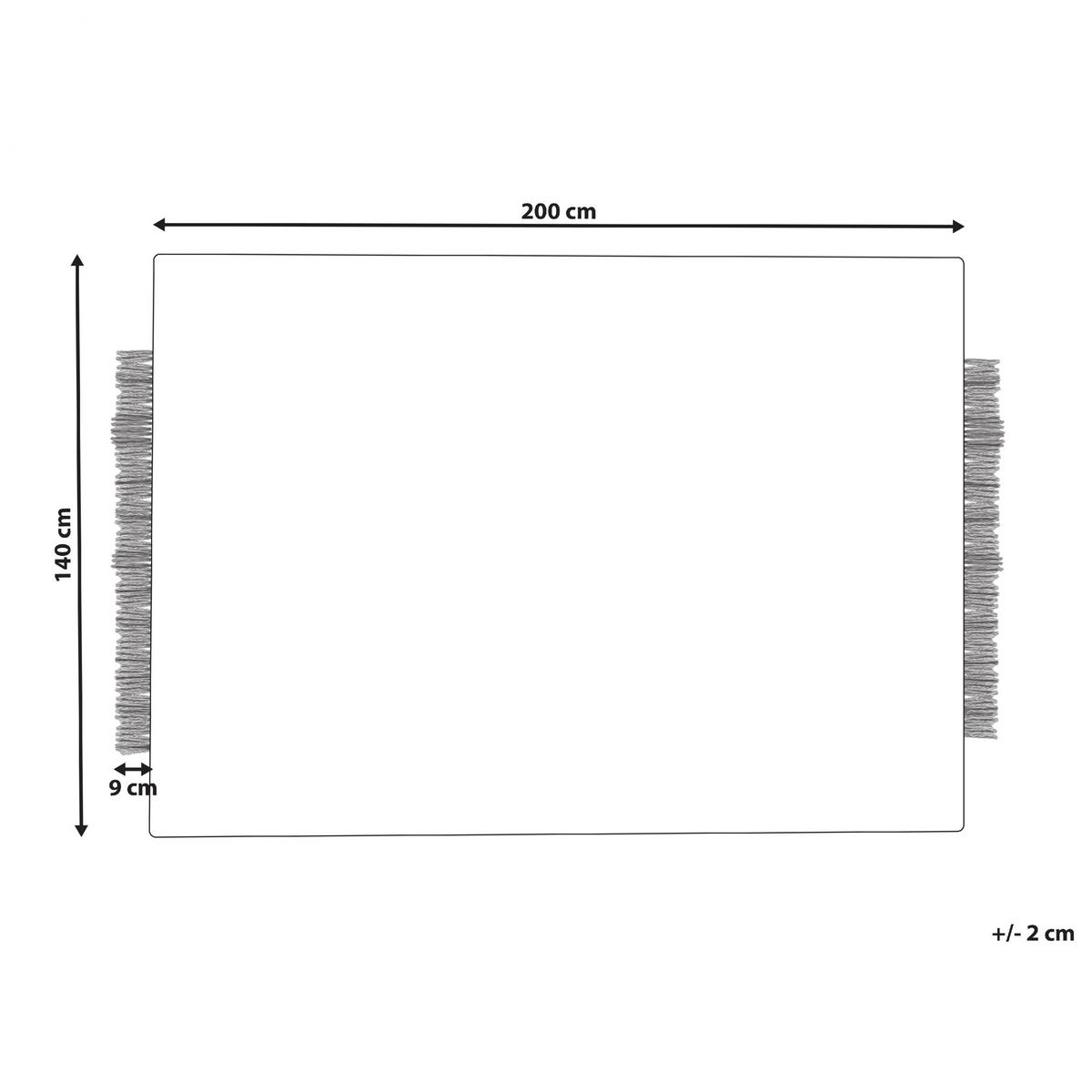 TEPPICH geflochten Ketenli 200/140 cm - Weiß, Textil (140/200cm) - Beliani
