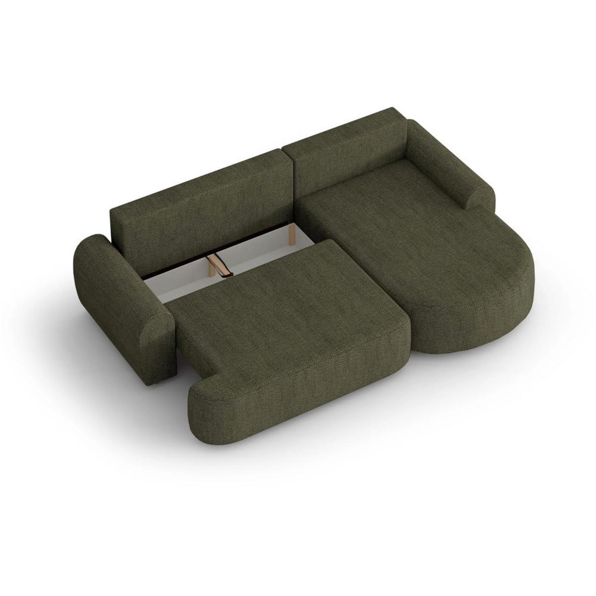 ECKSCHLAFSOFA Olivio L Olivgrün - Schwarz/Olivgrün, Kunststoff/Textil (266/170cm) - Beautysofa