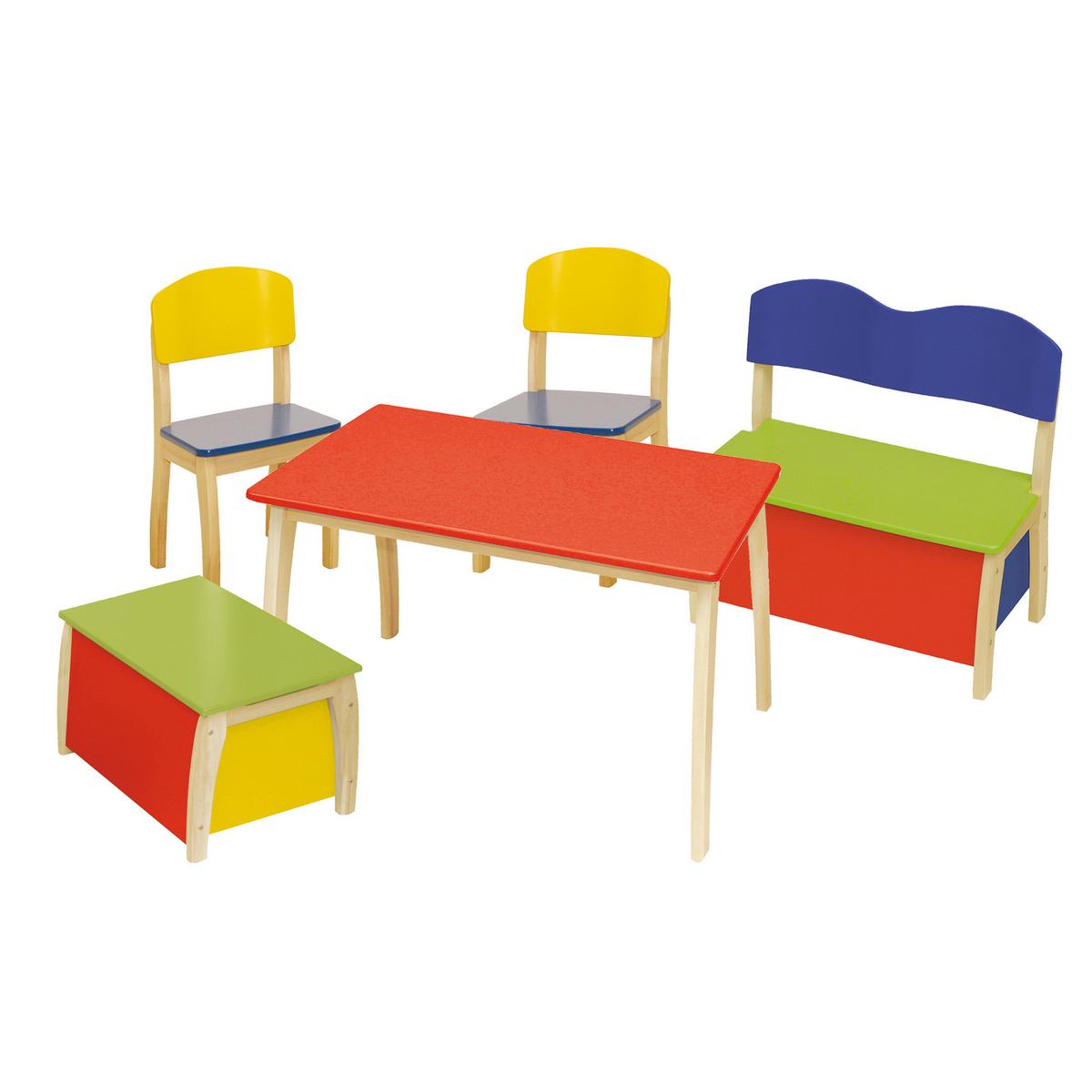 KINDERTISCH - Rot/Naturfarben, Holzwerkstoff (76/56/52cm) - Roba
