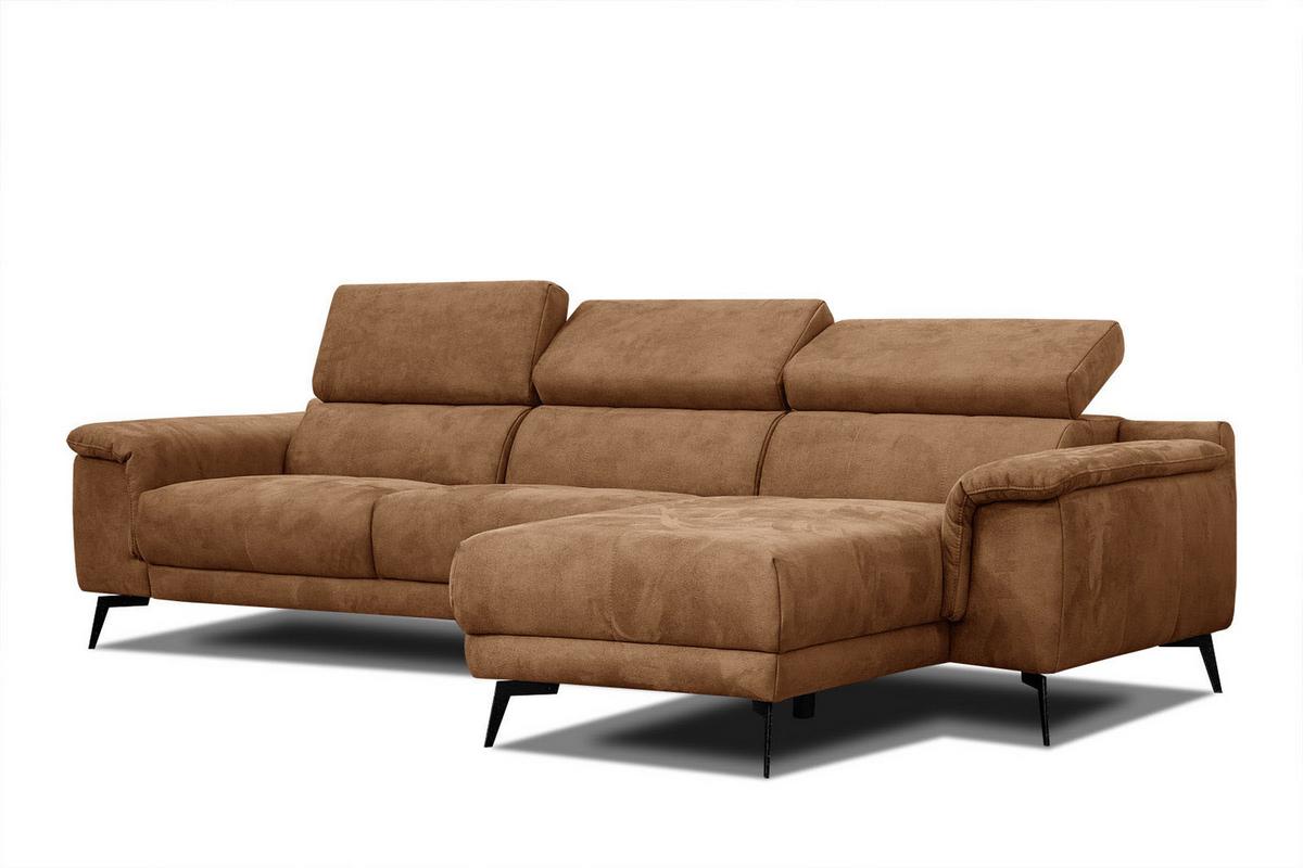 ECKSOFA FIERO 4-Sitzer, braun - Schwarz/Braun, Holzwerkstoff/Textil (288/170cm) - Wozimo