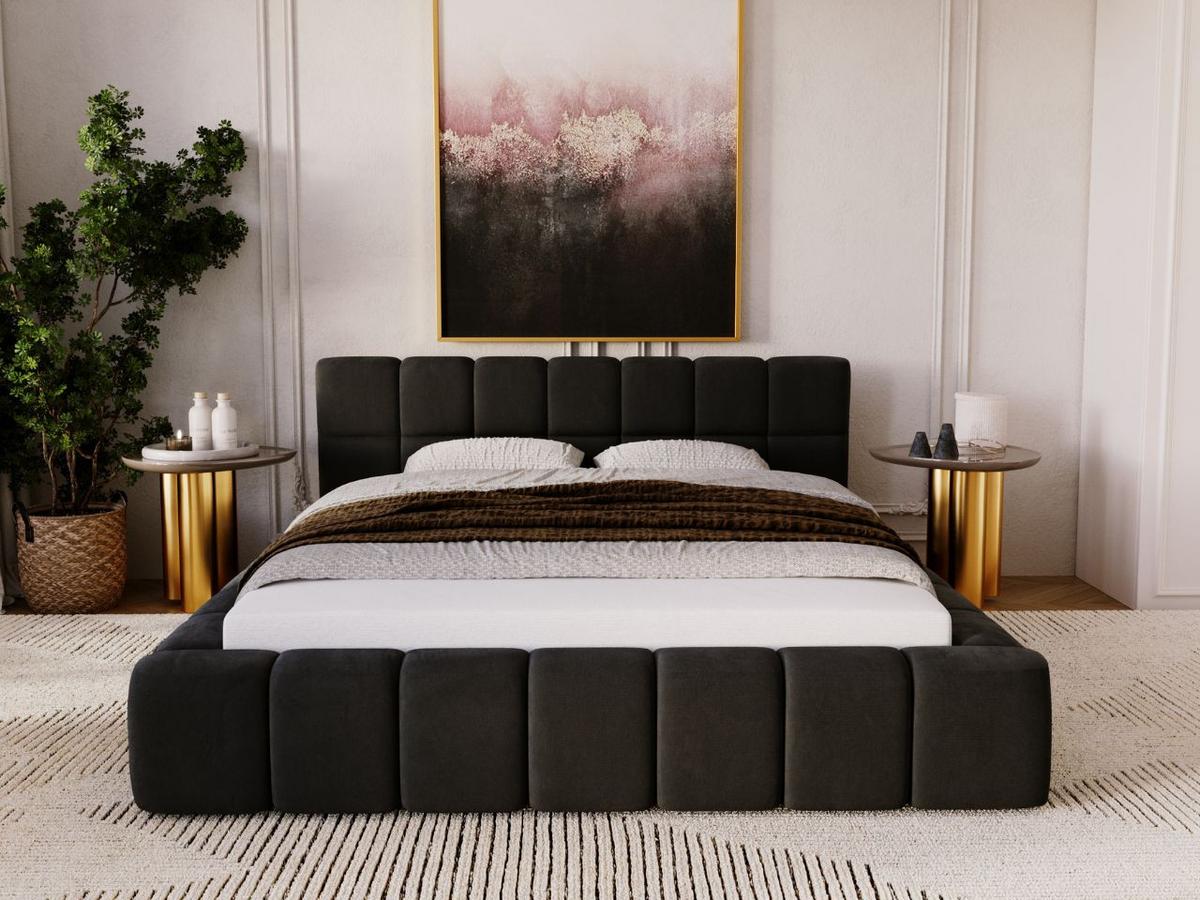 POLSTERBETT Alicante 160x200 Schwarz - Schwarz, Textil (160/200cm) - Graingold