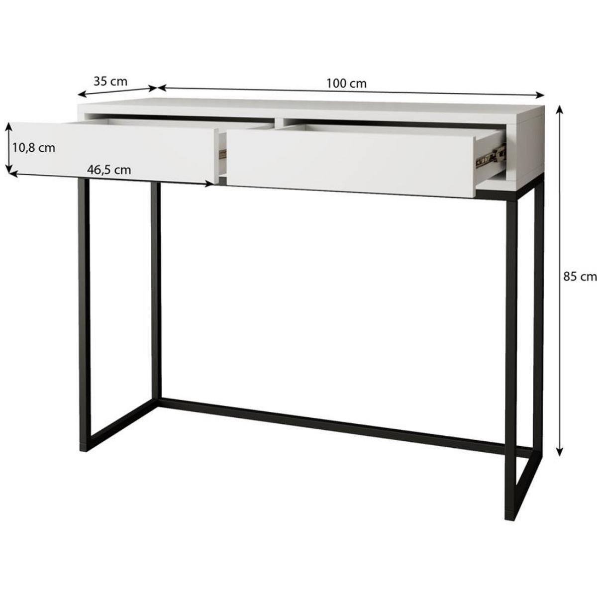 KONSOLENTISCH Lango 100/85/35 eiche Artisan mit schwarzen Matellbeinen - Schwarz/Eiche Artisan, Holzwerkstoff/Metall (35/100/85cm) - Beautysofa