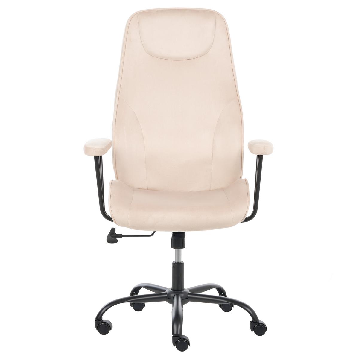 BÜROSTUHL Samtstoff Hellbeige Titan - Beige, Textil (72/118/65cm) - Beliani