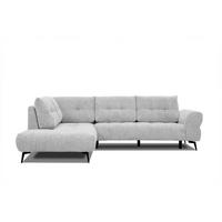 ECKSOFA SALVINI 5-Sitzer, hellgrau - Hellgrau/Schwarz, Holzwerkstoff/Textil (158/292cm) - Wozimo