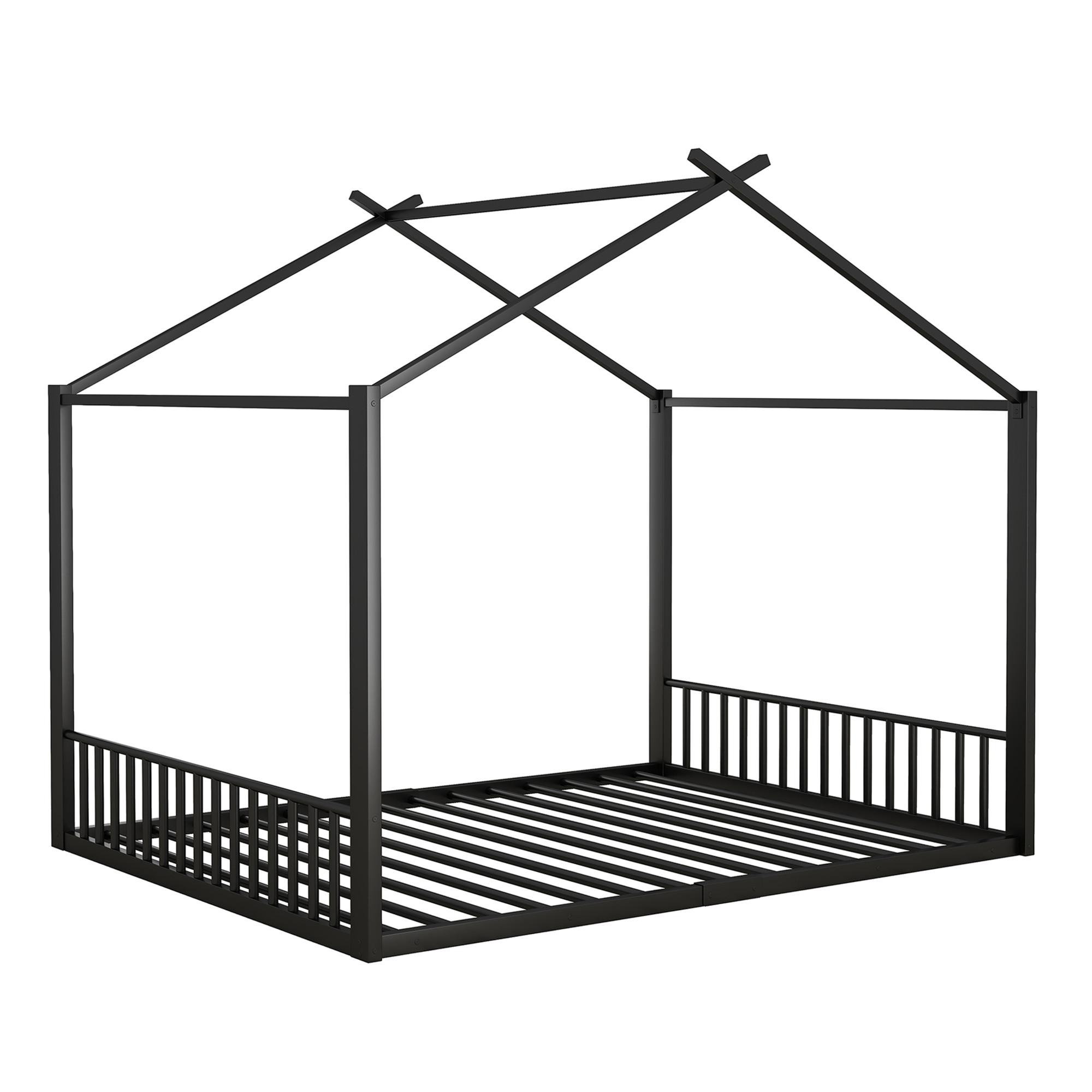 KINDERBETT metall 140x200 kinderbett schwarz - Schwarz, Metall (140/200cm) - Urban Meuble