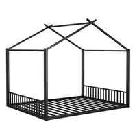 KINDERBETT metall 140x200 kinderbett schwarz - Schwarz, Metall (140/200cm) - Urban Meuble