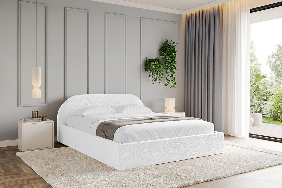 POLSTERBETT mit Bettkasten und Lattenrost, Boxbett ohne Matratze - TIVON-V1 180x200 Weiß - Weiß, Holzwerkstoff/Textil (180/200cm) - ALTDECOR