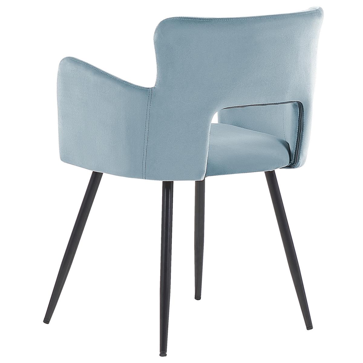 ESSZIMMERSTUHL 2er-Set Samtstoff Hellblau Sanilac - Hellblau, Textil/Metall (52/75/44cm) - Beliani
