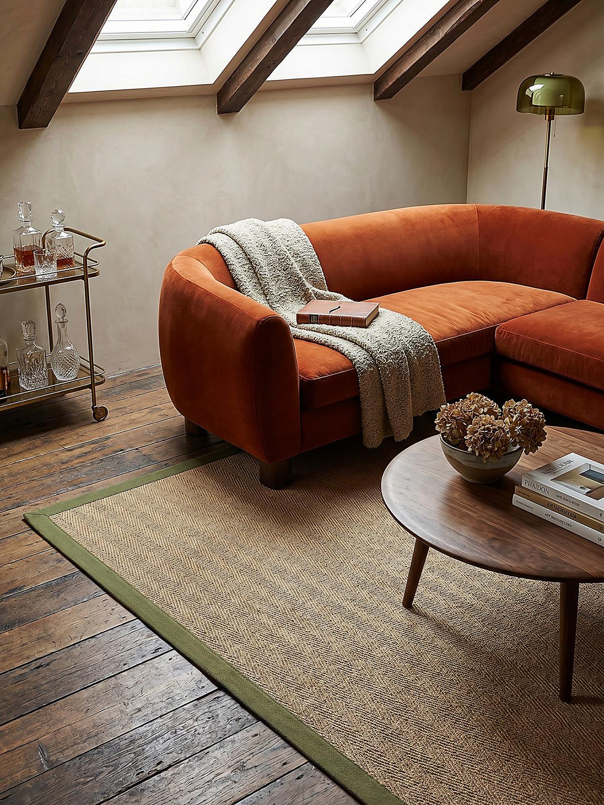 JUTETEPPICH TRENT, geometrisch, Braun-Grün, 160 x 230 cm - Naturfarben/Grün, Textil (230/160cm) - KADIMA DESIGN