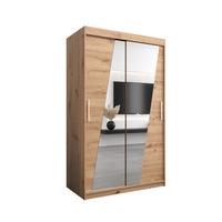 SCHWEBETÜRENSCHRANK 200/120/62 2-türig - Silberfarben/Eiche Artisan, Holz/Kunststoff (120/200/62cm) - MÖBEL KRYSPOL