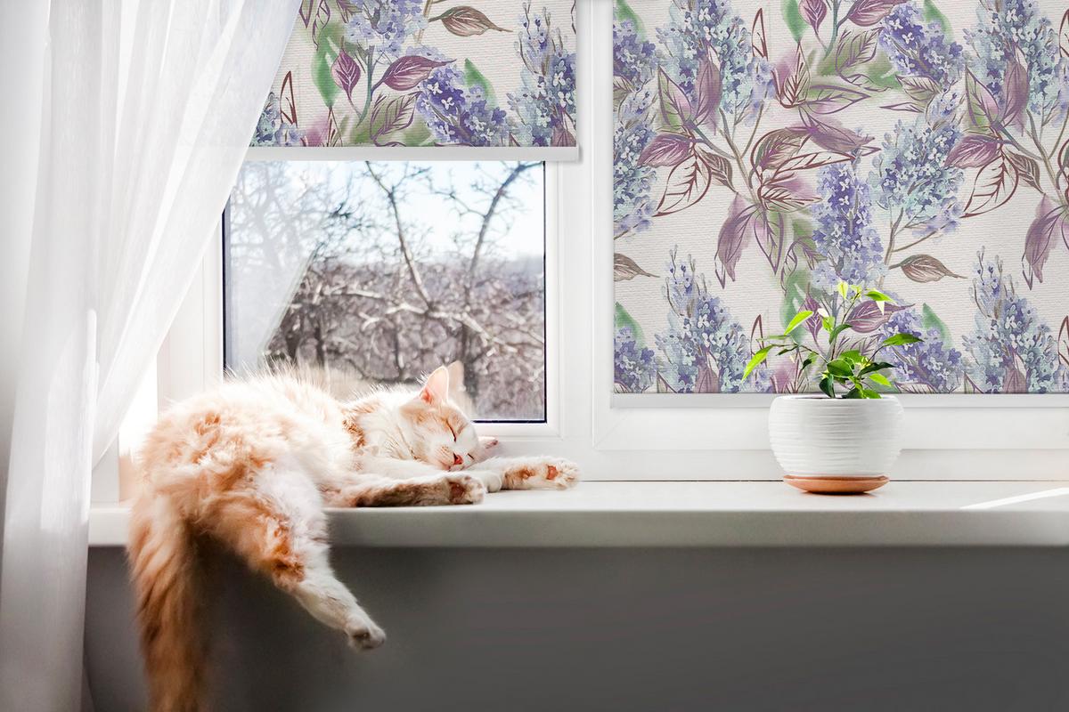 INNENROLLO - Fensterrollo - Rollo - 90x140 cm - Sommerblumen - Violett, Kunststoff (90/140/0.5cm) - TULUP
