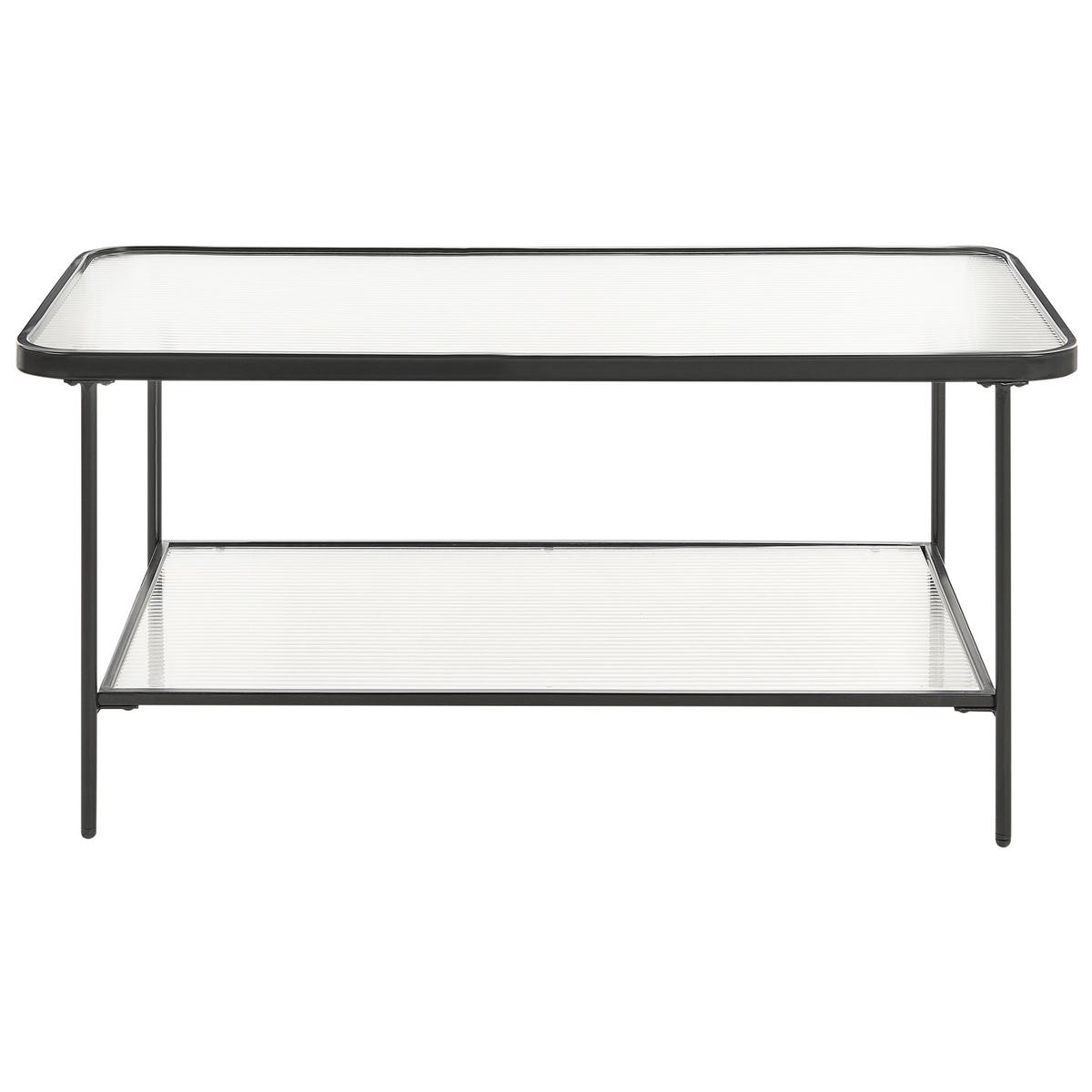 COUCHTISCH Transparent/Schwarz Blair - Transparent/Schwarz, Naturmaterialien (100/51/45cm) - Beliani