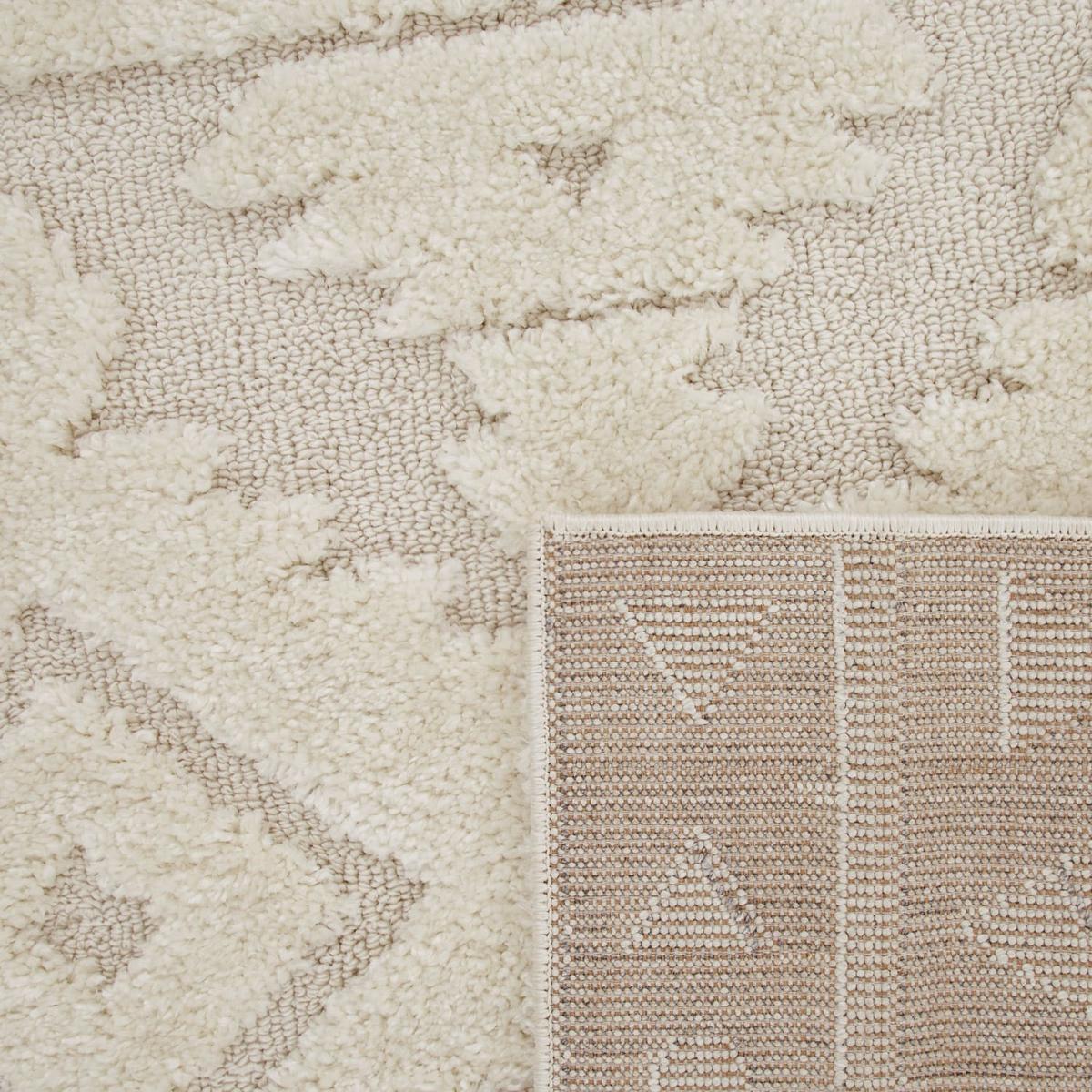 HOCHFLORTEPPICH, mit 3D-Struktur, Florhöhe 30 mm, Creme, 60 x 100 cm - Beige, Textil (60/100cm) - KADIMA DESIGN