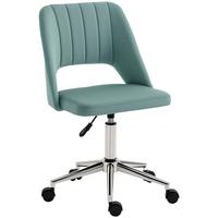 SCHREIBTISCHSTUHL, Höhenverstellbar Homeoffice Stuhl ohne Armlehne, Grün - Chromfarben/Grün, Textil/Metall (60/91/49cm) - Vinsetto