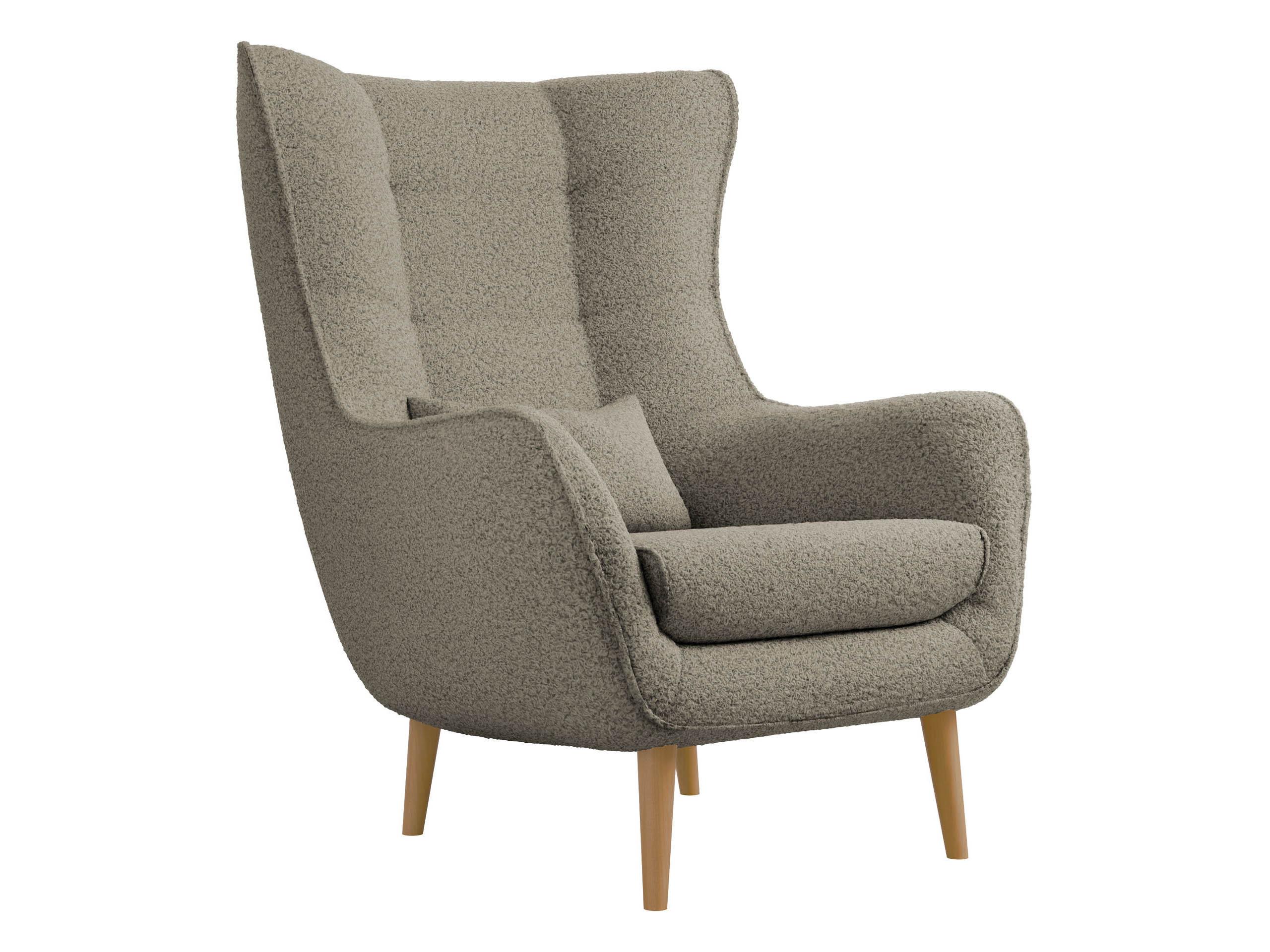 SESSEL Estjano Boucle - Hellbraun/Beige, Holz/Textil (80/106/95cm) - MIRJAN24