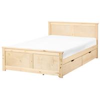 BETT mit 2 Schubladen 120/200 cm Kiefernholz Hellbraun Dauphin - Hellbraun, Holz (120/200cm) - Beliani