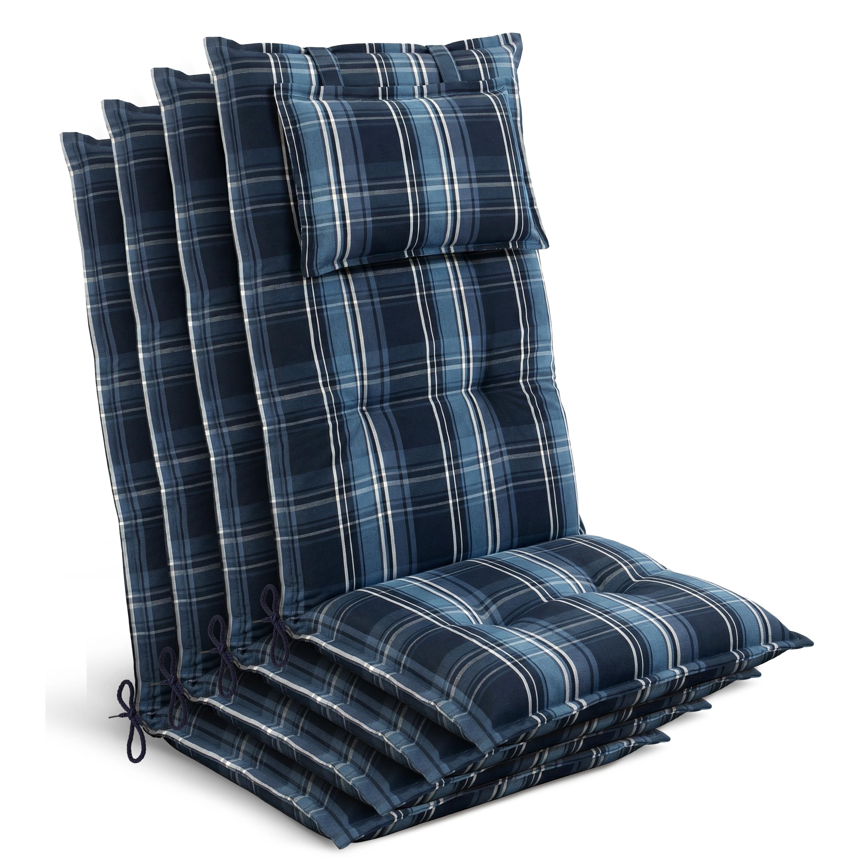 HOCHLEHNER Highlux HL 120x52x7cm Blau-Weiß-Kariert (4tlg) - Blau, Textil (52/120cm) - Beautissu 