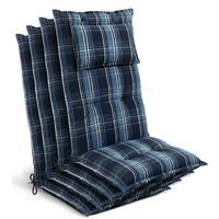 HOCHLEHNER Highlux HL 120x52x7cm Blau-Weiß-Kariert (4tlg) - Blau, Textil (52/120cm) - Beautissu 