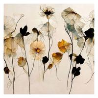 FOTOTAPETE Warme Blüten 192/192 cm - Eichefarben, Papier (192/192cm) - Bilderwelten