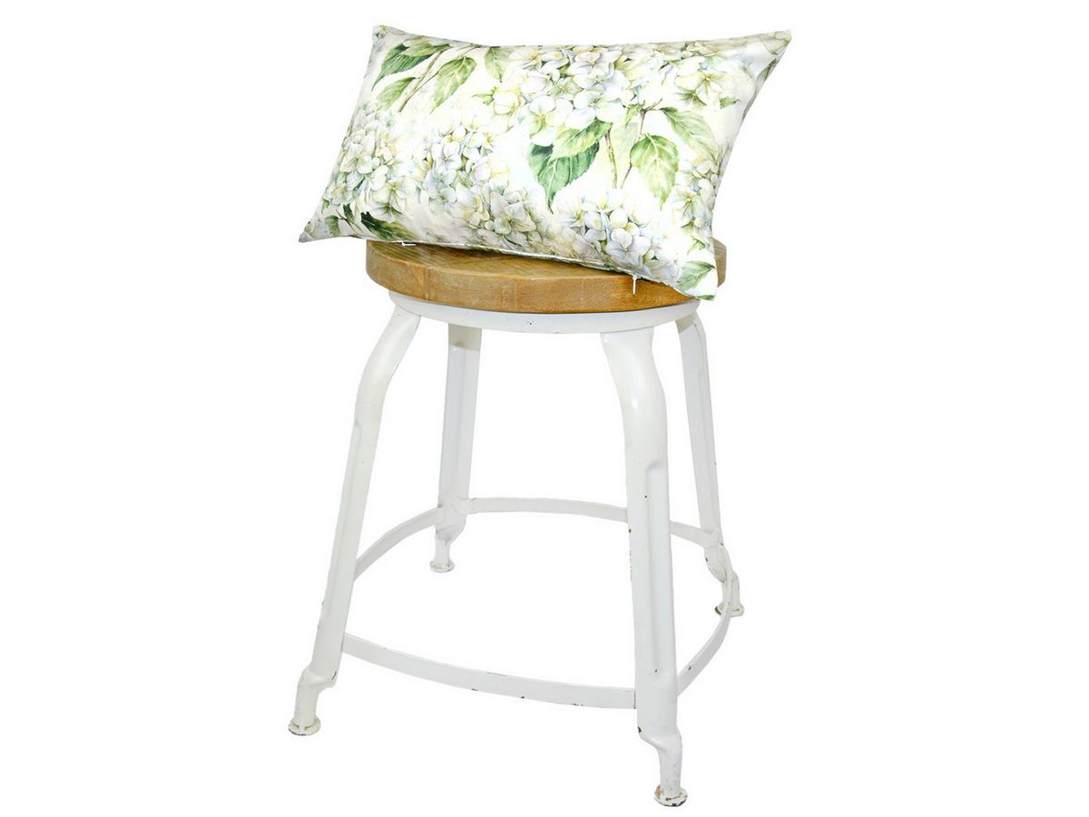 KISSENHÜLLE Landlust-Hortensie weiß 30/50 cm - Weiß/Grün, Textil (30/50cm) - beties Heimtextil