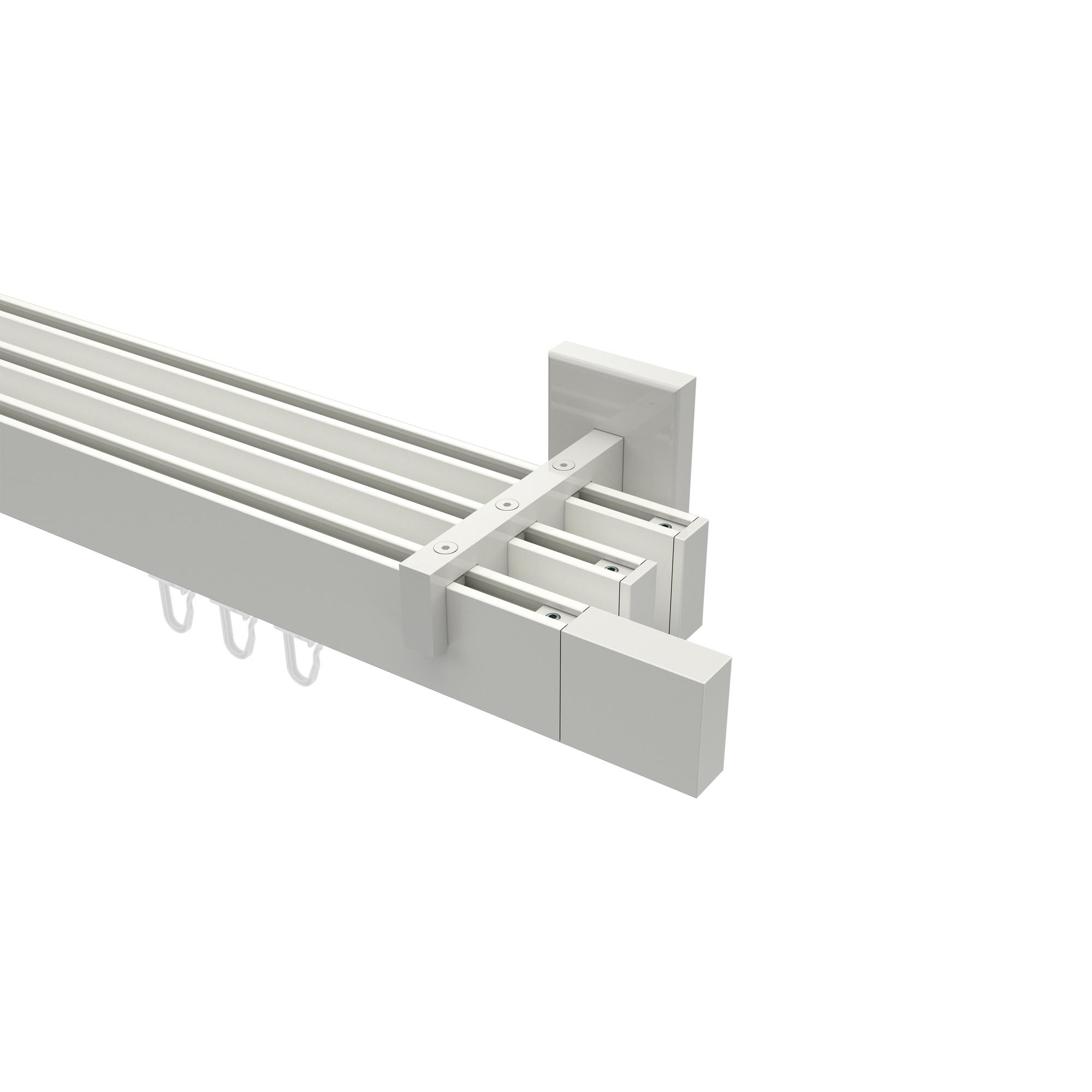 GARDINENSTANGE INNENLAUF Smartline Lox 260 cm (geteilt in 2 x 130 cm), 3-läufig, 14x35 mm Weiß - Weiß, Metall (260cm) - INTERDECO