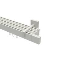 GARDINENSTANGE INNENLAUF Smartline Lox 260 cm (geteilt in 2 x 130 cm), 3-läufig, 14x35 mm Weiß - Weiß, Metall (260cm) - INTERDECO