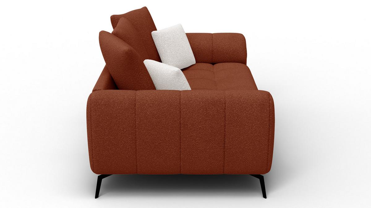 SOFA CALME 2,5-Sitzer, dunkelorange - Dunkelorange/Schwarz, Holz/Textil (199/92/108cm) - Wozimo