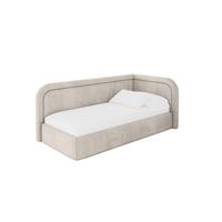 EINZELLBETT Jugendbett mit Bettkasten und Matratze H3/H4, Links - JOVY 80x200 Beige - Ecru, Holzwerkstoff/Textil (80/200cm) - ALTDECOR