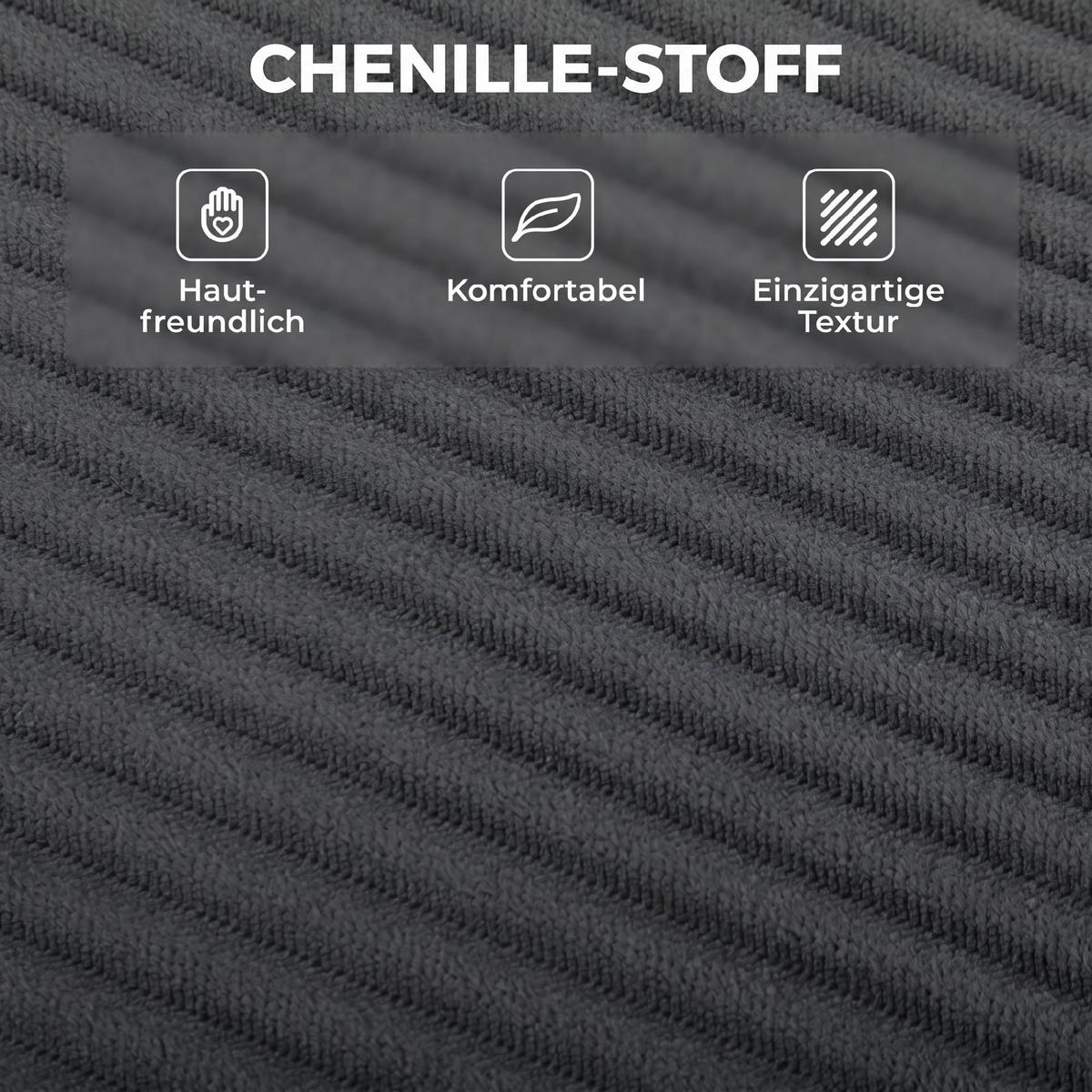 BODENSTUHL Cord Schaumstoff Dunkelgrau - Dunkelgrau, Textil (76/62/100cm) - HOMCOM
