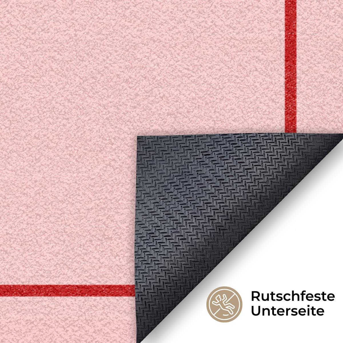 FUSSMATTE Willkommen - Schleife - Rosa Fußabtreter 120x80 cm - Rosa, Kunststoff (120/0.4cm) - MuchoWow