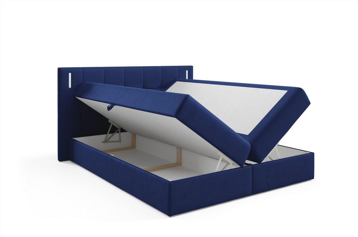 BOXBETT Martim Premium - Blau, Holzwerkstoff/Textil (120/200cm) - Fun Möbel