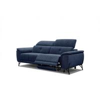 SOFA AVENA 3-Sitzer mit 1 Relaxfunktion, dunkelblau - Dunkelblau, Holzwerkstoff/Textil (204/80/108cm) - Wozimo