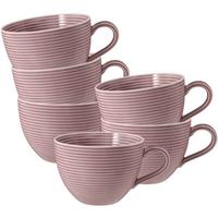 MILCHKAFFEETASSEN Beat Color Glaze Altrosa 0,35 l 6er Set - Dunkelrosa, Keramik (0.35L) - Seltmann Weiden
