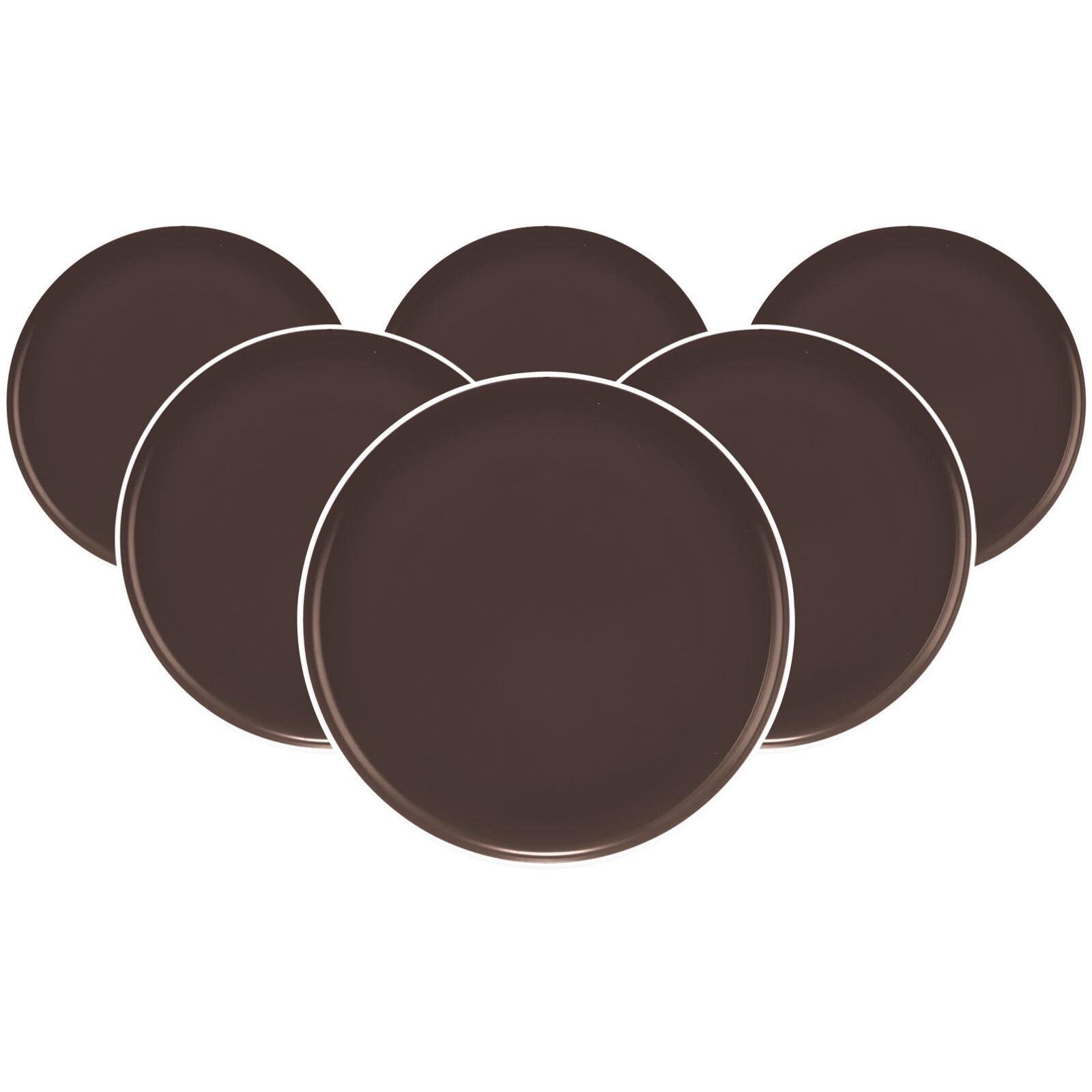 SPEISETELLER Sento Home Pure Colors Chocolate Brown ø 27,6 cm 6er Set - Dunkelbraun, Keramik (27.6cm) - Seltmann Weiden