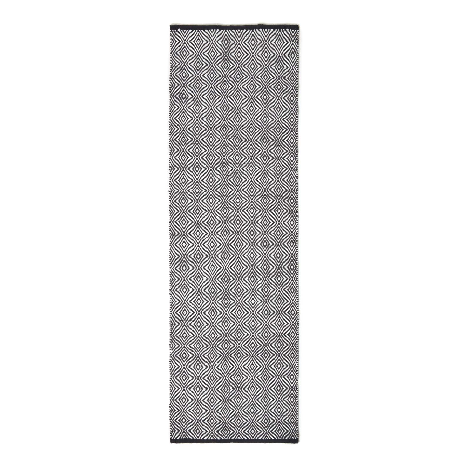 TEPPICHLÄUFER Trance geometrisch gemustert 66/200 cm - Schwarz, Textil (66/200cm) - Homescapes