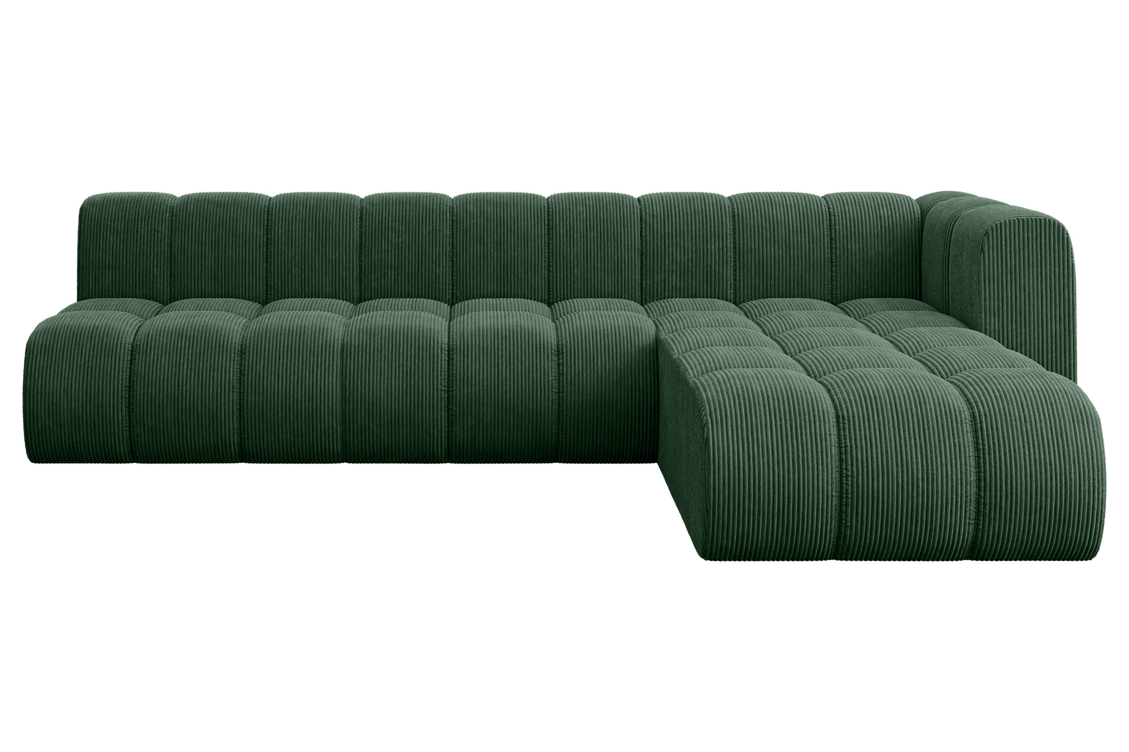 ECKSOFA modulares Sofa Darnel-L2 - 296x177x70 cm Grün - Grün, Holzwerkstoff/Textil (296/177cm) - ALTDECOR