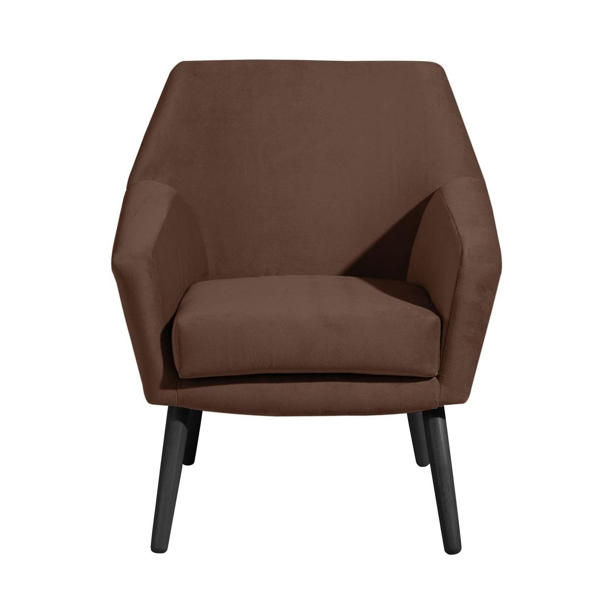 SESSEL Kachka Bezug Samtvelour Buche schwarz / braun - Buche Kolonial/Braun, Kunststoff (71/81/67cm) - 58aufmkessel